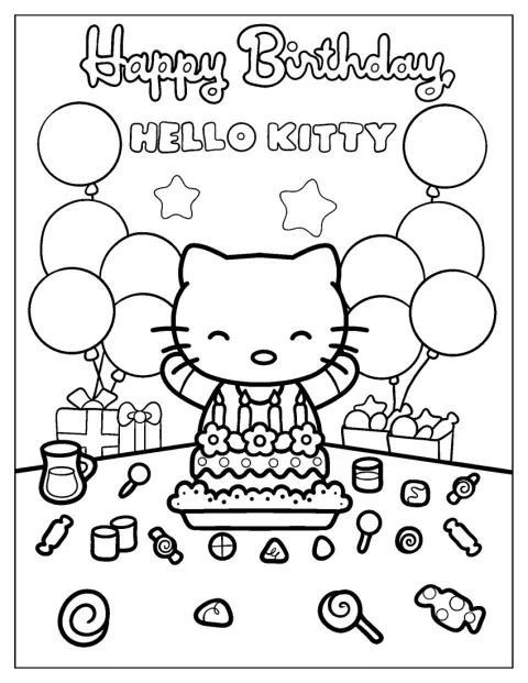 Hello Kitty slaví narozeniny na slavnostním přání.