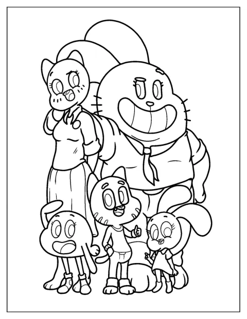 Familjen Watterson står samlad.