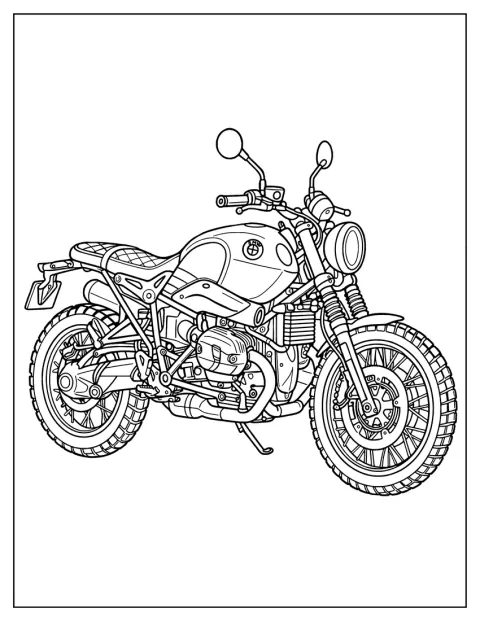 Ein klassisches BMW Motorrad ist von der Seite zu sehen.