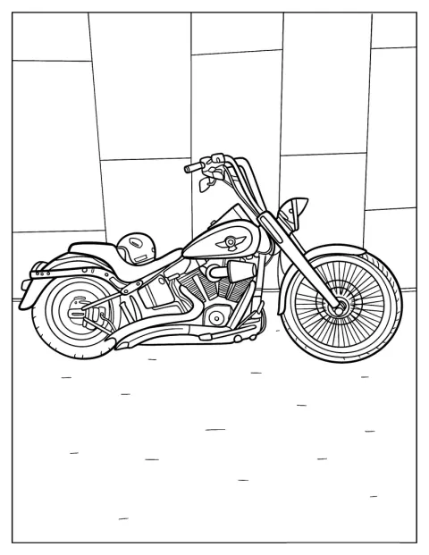 Harley Davidson Coloring Page Fat Boy Motorcycle