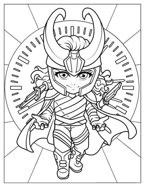 Loki aparece como un pequeño personaje chibi de aspecto adorable.