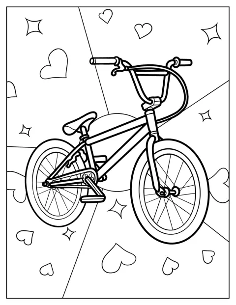 En børnecykel står klar til en tur.