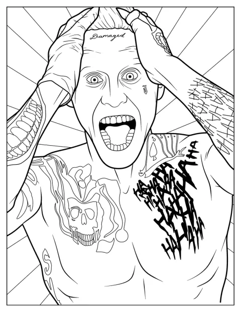 Un retrato realista muestra a Jared Leto caracterizado como Joker.