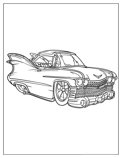 親しみやすいアニメ風のローライダーが描かれています。