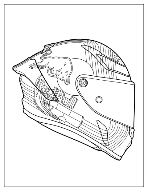 Ein HJC-RPHA-1N-Helm für den F1-Rennsport ist abgebildet.