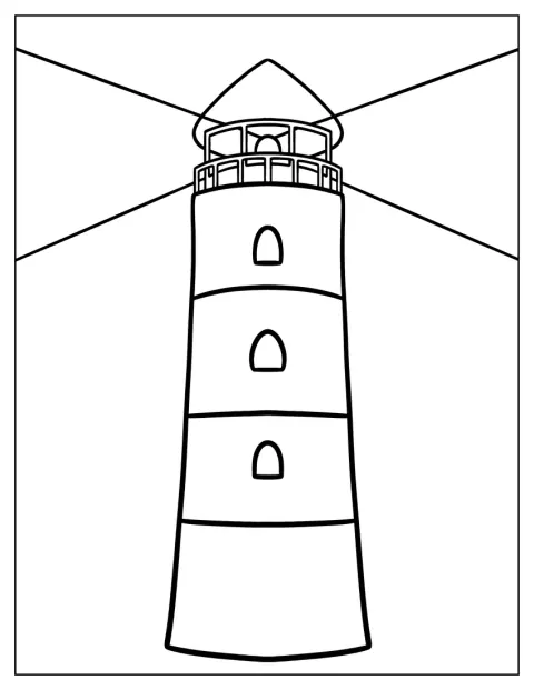 Das Licht eines Leuchtturms blitzt über der Küste auf.