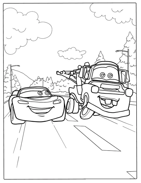Lightning McQueen und Mater sind zusammen abgebildet.