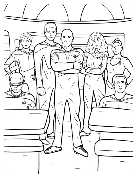 Mannskapet fra Star Trek: The Next Generation er samlet på en plakat.