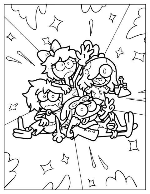 Kawaii Teen Frogs Amphibia Coloring Page For Kids