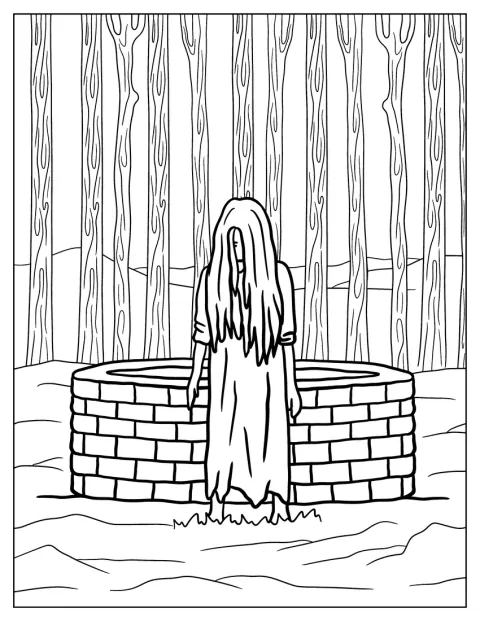 La ragazza di The Ring emerge con un aspetto spettrale.