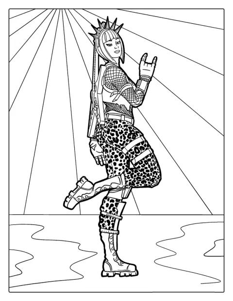 Power Chord posa con su atuendo de estrella del rock.