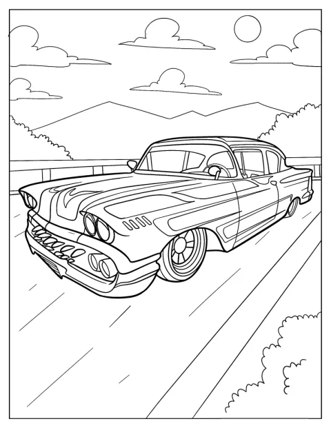 En Chevrolet Impala-lowrider glänser med en specialmålad kaross.