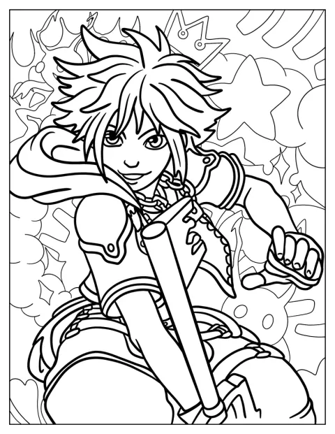Keyblade kädessään Sora käy taisteluun.