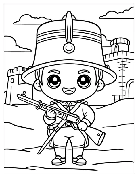 Fargeleggingsark Soldat 13