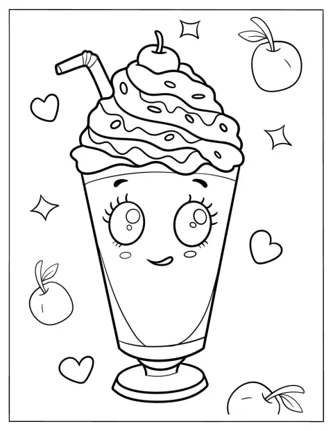 Un adorable batido en un vaso lleva un gran copete de nata montada.