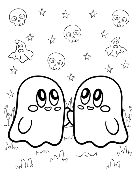 Sob um céu estrelado, dois pequenos fantasmas aproximam-se e criam laços.