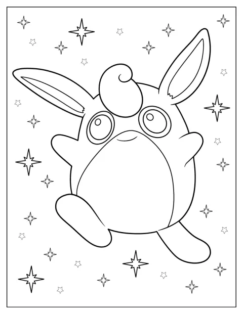 Wigglytuff spaceruje, a wokół niego unoszą się gwiazdy.