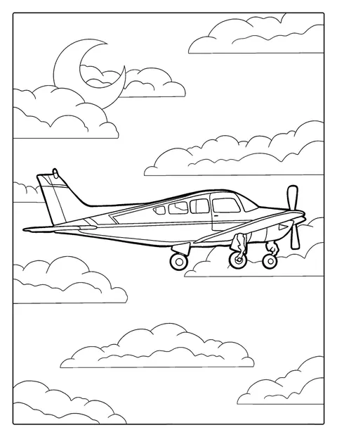 Un Cessna 172 vola nel cielo.