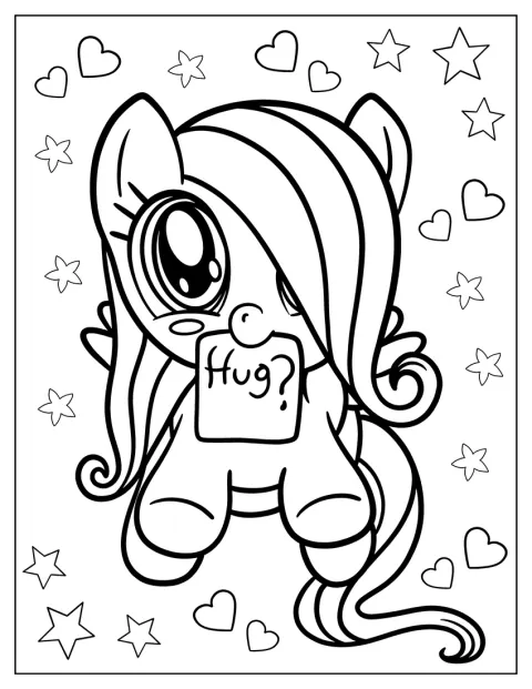 Fluttershy wyciąga kopytka, prosząc o przytulenie.