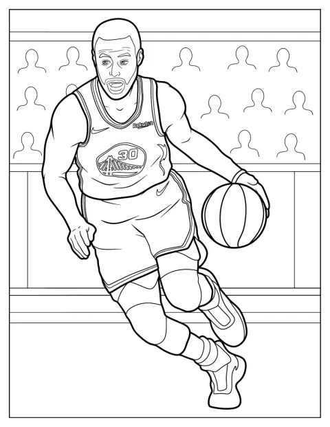 Easy Coloring Sheet Of Stephen Curry