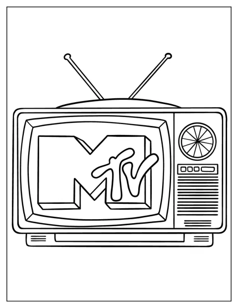 Az MTV felirata egy régi stílusú televízió képernyőjén látható.