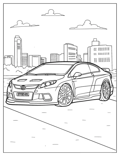 Toyota Celica GT Four står med sit karakteristiske sportsvognsdesign.