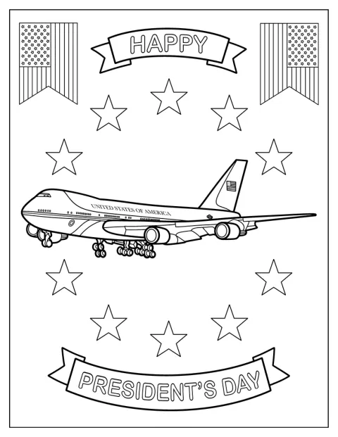 Præsidentflyet Air Force One flyver med en hilsen til præsidentdagen.