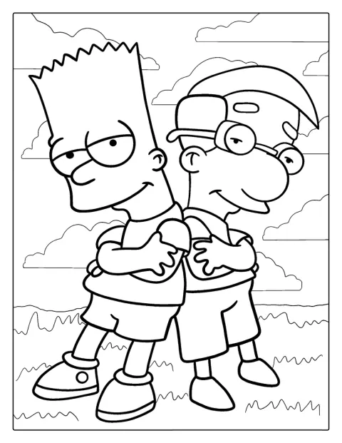 Bart och Milhouse står tillsammans.