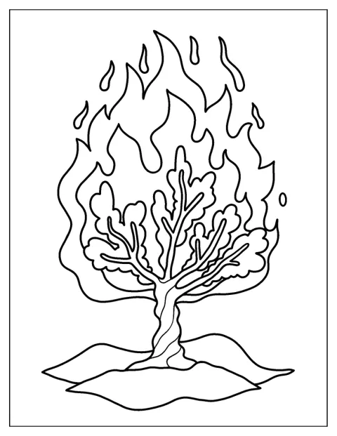 Moses Coloring Page Of The Burning Bush