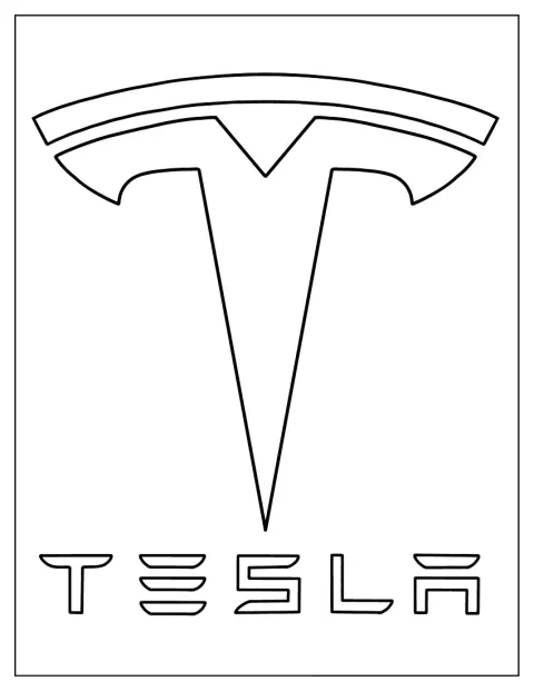 Logo Tesli z charakterystycznym symbolem marki.