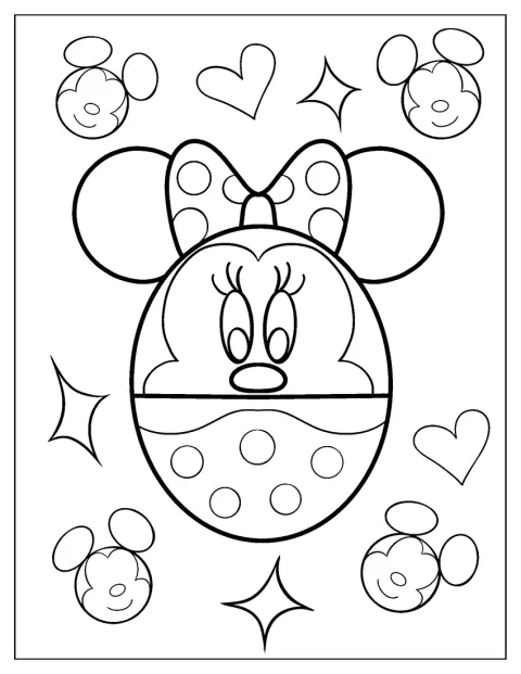ミニーマウスをモチーフにしたイースターエッグが描かれています。