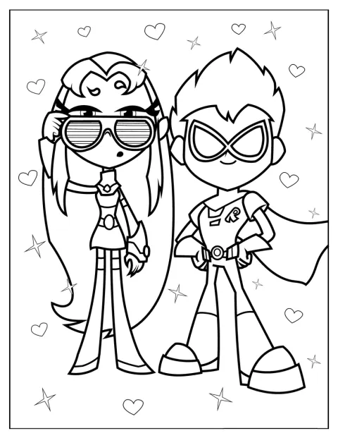 Kawaii Jinx And Robin Coloring In