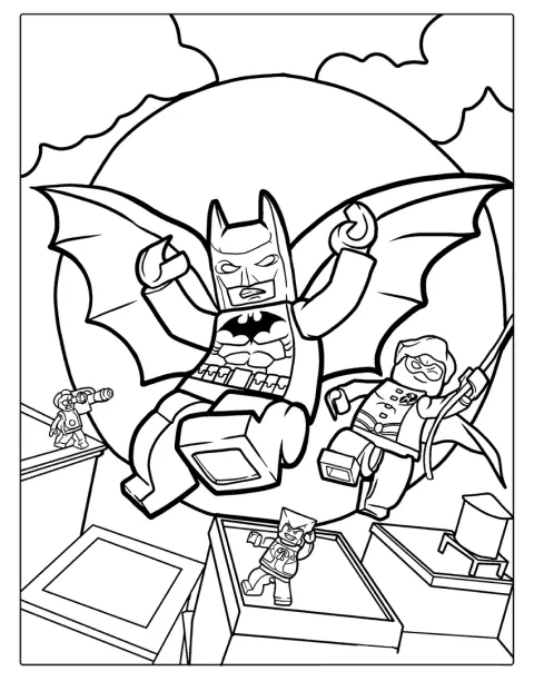 Lego Batman und Robin kämpfen gemeinsam gegen das Verbrechen.