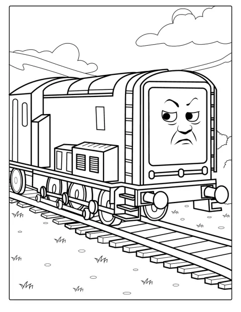 Diesel, locomotiva, este ilustrat singur.