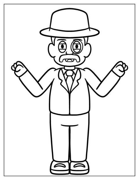 Warren Charles III surge em estilo chibi, com uma expressão simpática.