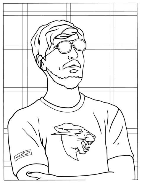 Jimmy Donaldson, noto come MrBeast, indossa un paio di occhiali da sole.