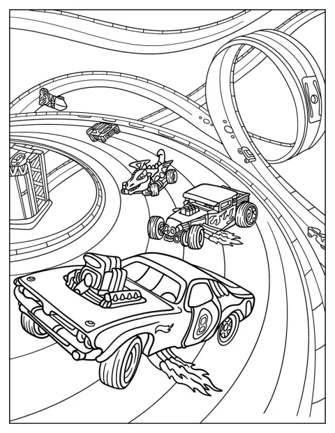 Le auto Hot Wheels affrontano circuiti selvaggi e pieni di curve.
