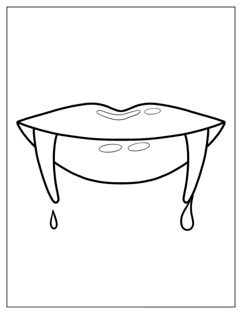 Vampire Fangs Coloring Sheet