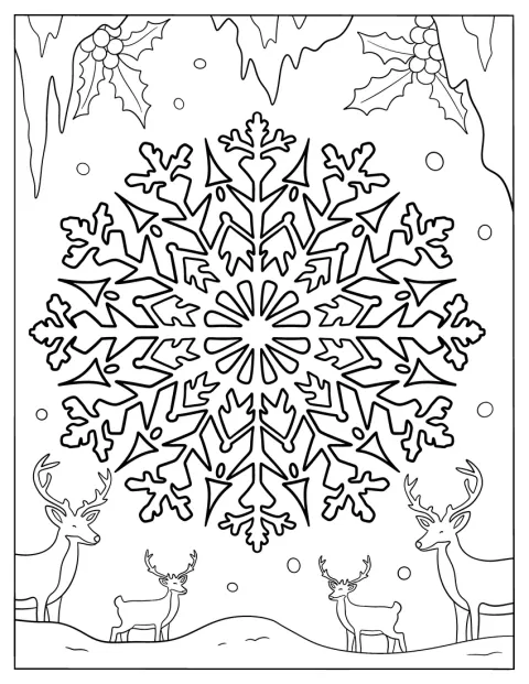 Um floco de neve com padrões intricados evoca o inverno.