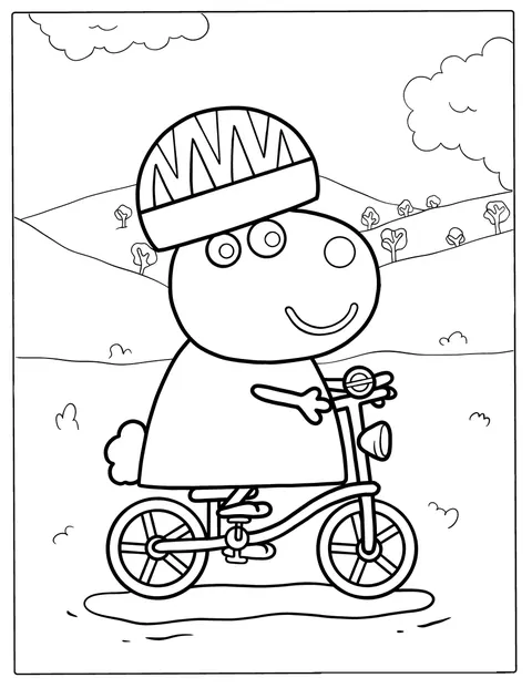 Peppa Pigin lammas esiintyy yksinkertaisessa piirroksessa.