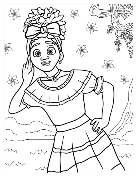 ドロレスが周囲の音を聞き取ろうとしています。