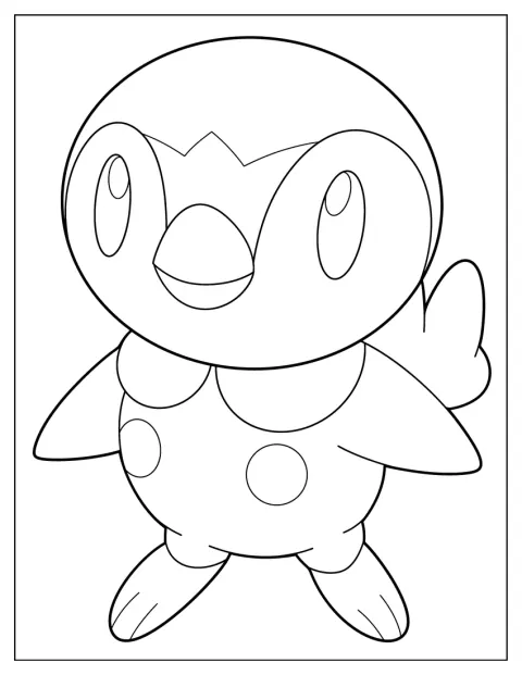 Piplup Coloring In For Preschoolers