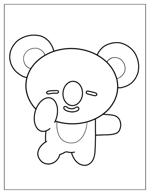 コヤがこちらを向いて、かわいらしく座っています。