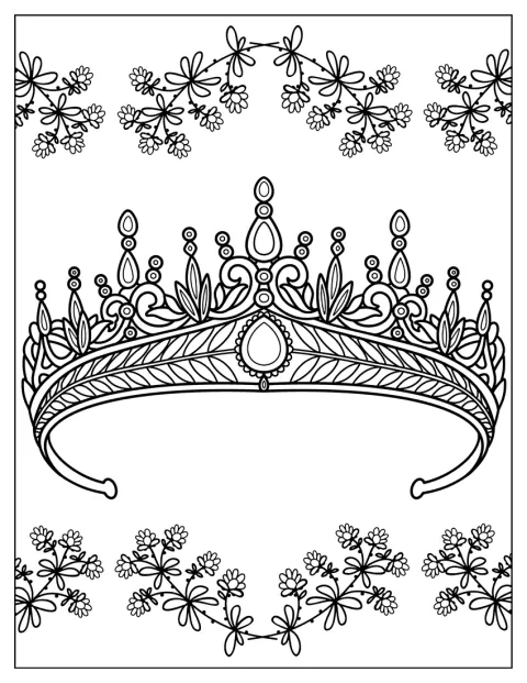 Elegant Crown Coloring Sheet