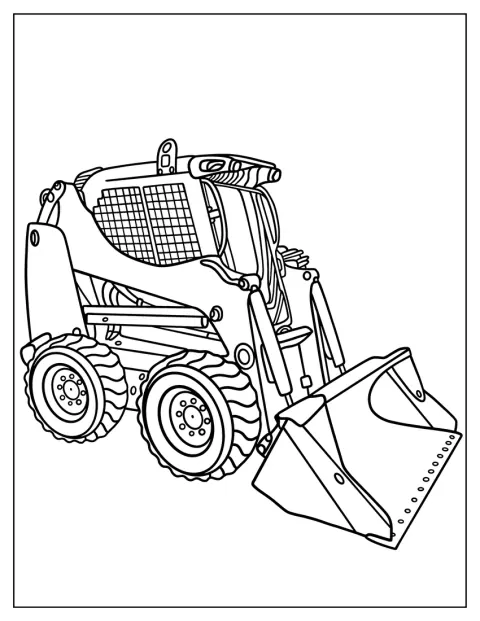 Mini Bulldozer Coloring Page Outline