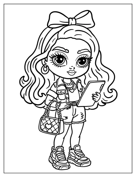 Una ragazza baddie in stile kawaii porta un fiocco tra i capelli.