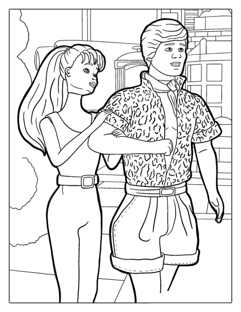 Barbie et Ken, les personnages de Toy Story, sont côte à côte.