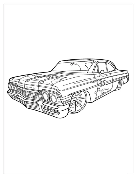 Impala Lowrider Coloring Page With Custom Design
