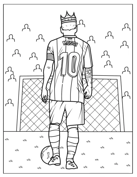 Lionel Messi poseeraa kruunu päässään.