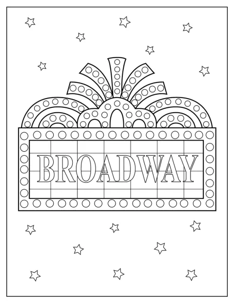 Un rótulo de Broadway anuncia espectáculos en el distrito teatral de Nueva York.